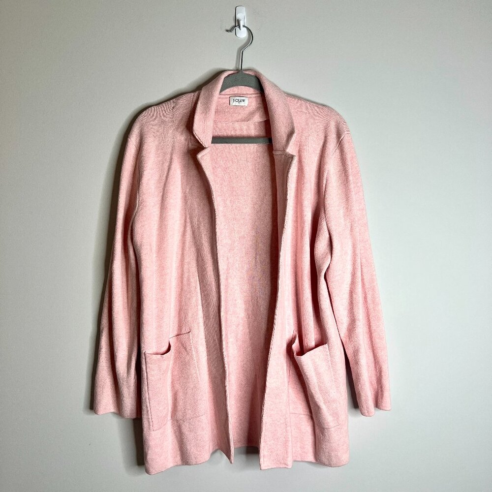 J. Crew Sophie Sweater Blazer Cardigan Powder Pink Career Casual Preppy Sz L